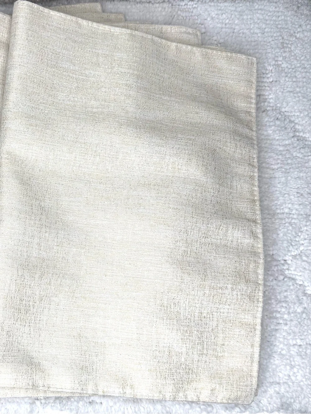 Set of 8 Ivory Gold Metallic Woven Placemats Elegant Table Décor